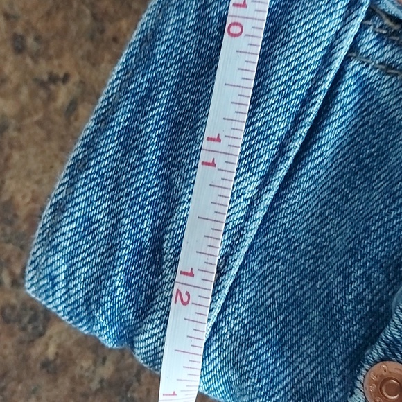 Levi's RIBCAGE STRAIGHT ANKLE CROPPED DISTRESSED JEANS Blue Size 24 - Picture 12 of 16